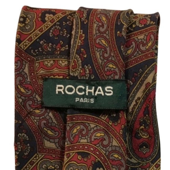 ROCHAS PARIS vintage NECKTIE Silk neck tie designer France - Picture 1 of 8